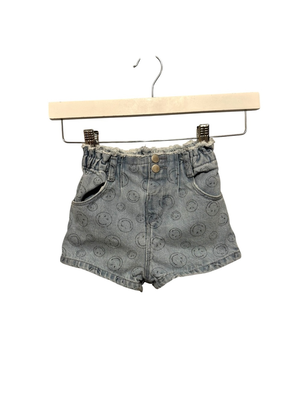 ⭐️ 5/$30 Zara Kids Smiley Denim Shorts size 18-24M